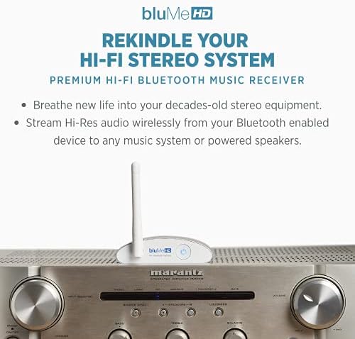 Blume HD Long Range Bluetooth 5.3 Music Receiver Hi-Fi Audio Adapter with Audiophile DAC, LDAC & AptX HD for Home Stereo, AV Receiver or Amplifier