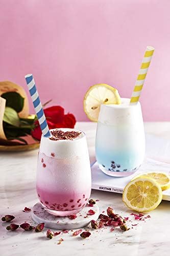 100 Pack, Extra Wide Paper Smoothie, Boba Straws - 10 mm Wide Biodegradable Straws for Bubble Tea (Tapioca, Boba Pearls), Milkshakes