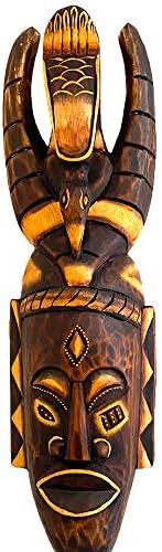 OMA African Mask Wall Hanging Decor For Love & Fortune Wooden Hand Crafted Tiki Tribal Polynesian Mask Home Decor Gift