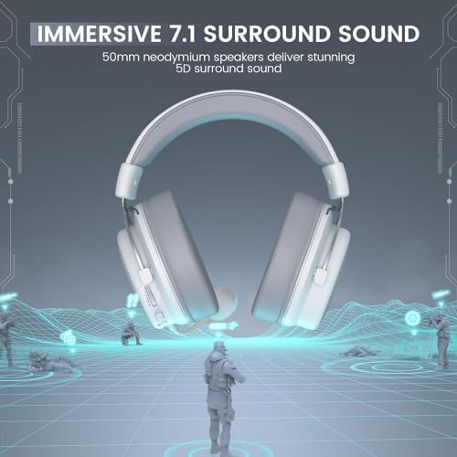 EKSA E900 Pro USB Gaming Headset for PC - Computer Headset with Detachable Noise Cancelling Mic, 7.1 Surround Sound, 50MM Driver - Headphones with Microphone for PS4/PS5, Xbox One, Laptop, Office | Computer Headset with Detachable Noise Cancelling Mic, H…