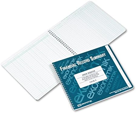 Check/Deposit Register (EKOA), White, 10 in X 8 3/4 in