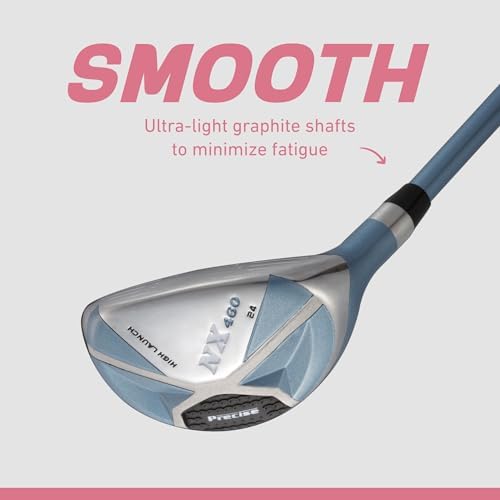 Precise NX460 - Women's Golf Club Set | Ultra-Light Graphite Shafts, Driver, Fairway & Hybrid, 4 Irons, Putter, Stand Bag, Headcovers, Petite To Regular