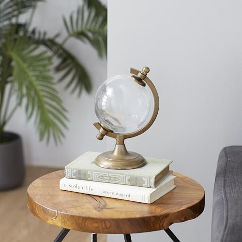 Deco 79 Aluminum Globe with Tiered Base, 9" x 8" x 13", Copper