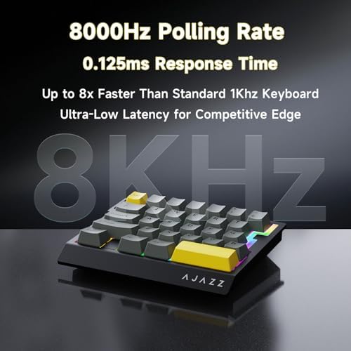 AJAZZ AK029 Wired One-Handed Hall Effect Mechanical Gaming Keypad, 29 Keys | Magnetic Switch, Rapid Trigger, 8KHz Polling, SOCD/DKS, RGB Backlit, Web Driver Customizable, Portable, Black Gray
