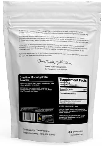 True Nutrition Creatine Monohydrate Powder, 500g | Micronized Creatine, 2g per Serving, Supports Muscle Strength, Power & Recovery, Non-GMO