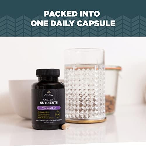 Ancient Nutrition Methylated Vitamin B12 Supplement, Supports Energy | Supports Energy Metabolism and Nervous System Health, Adaptogenic Herbs
