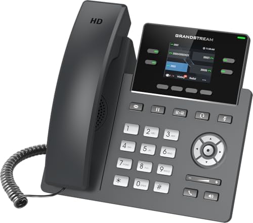 Grandstream GRP2612W IP Phone | 4 Lines, 4 SIP Accounts | 2.4-Inch Color Display | Wi-Fi 5 | Dual-Port 10/100 Ethernet with Integrated PoE