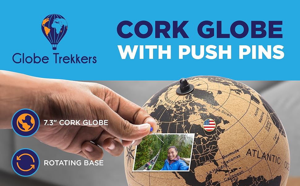 Cork Globe with Push Pins