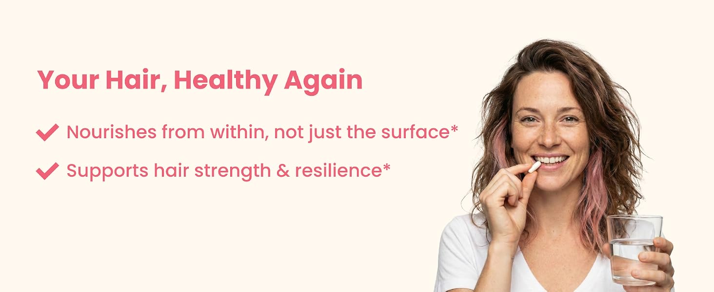 HairAnew Hair Vitamins for Dry Damaged Hair - Vegan Formula - Nourishes From Within