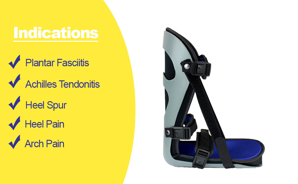 Posterior night splint for plantar fasciitis achilles tendonitis foot drop heel pain