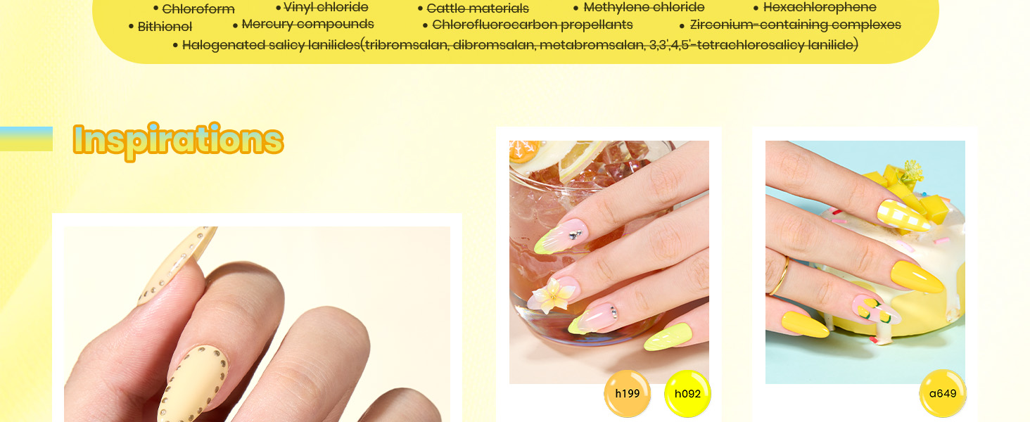 yellow nail polish gel