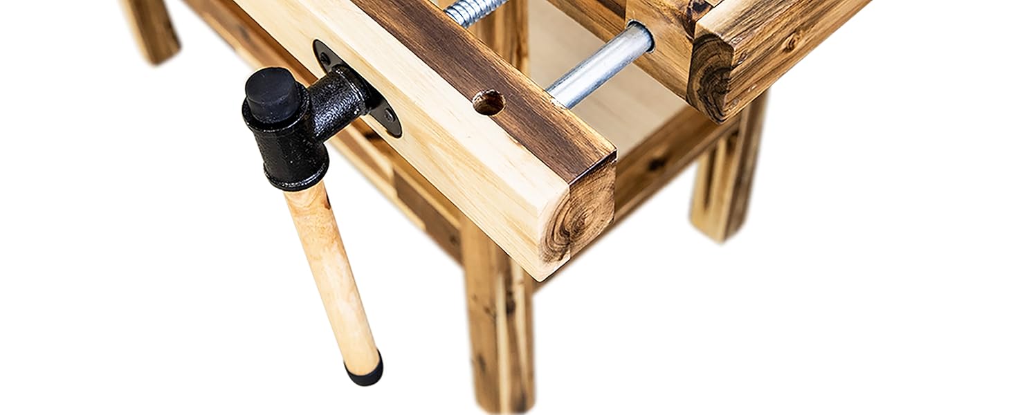 Olympia Tools 48-Inch Acacia Hardwood Portable Workbench with Drawer 330LB Capacity