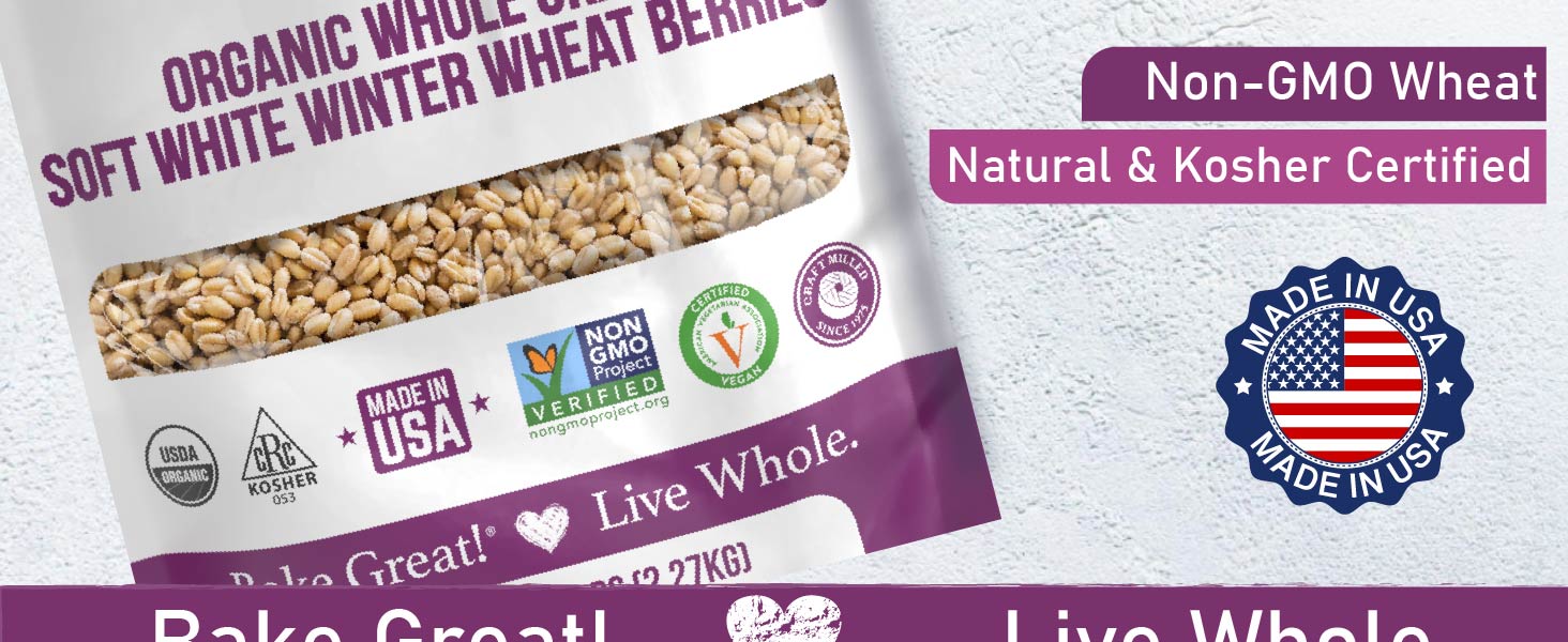 Non GMO Wheat Natural and Kosher Certified Made in the USA