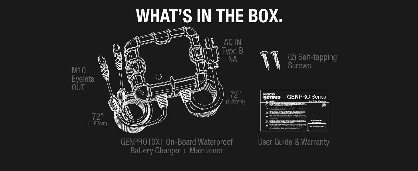 NOCO Genius GENPRO10X1, 1-Bank, 10A, Smart Marine Charger, 12V Onboard Battery Charger, Maintainer