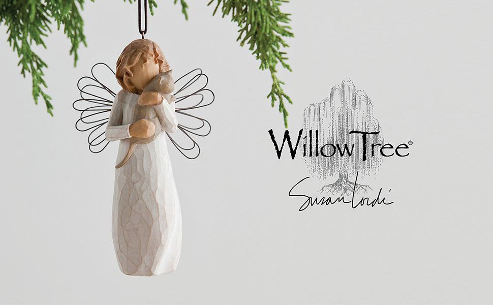 Willow Tree With affection ornament hanging on edge of tree