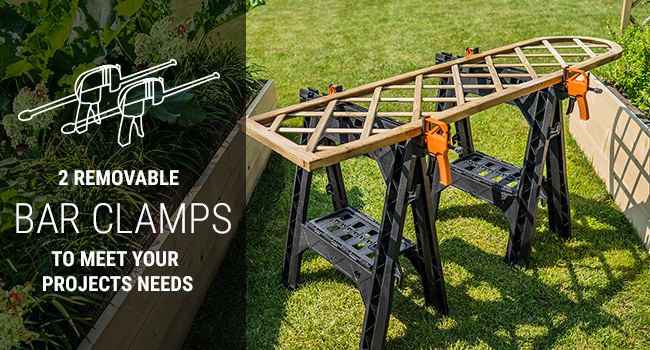 2 Removable Bar Clamps; Clamp it down