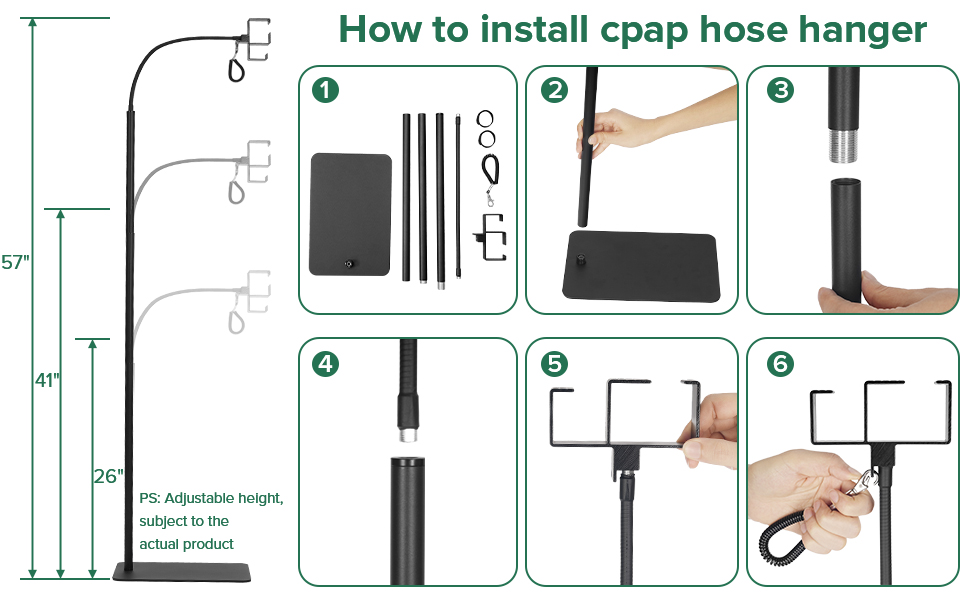 How to install cpap hose hanger