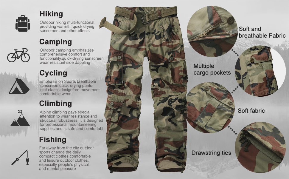 mens cargo pants casual tactical army military cargo work pants trousers