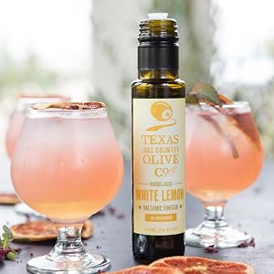 Texas Hill Country Olive Co flavored balsamic vinegar cocktail drink