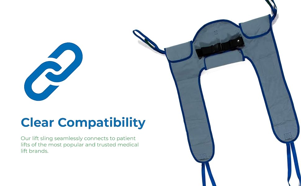 Patient Aid Padded Toileting Sling - Clear Compatibility