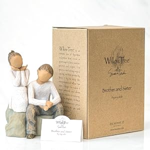 Willow Tree Brother and Sister figure with packaging and enclosure card.
