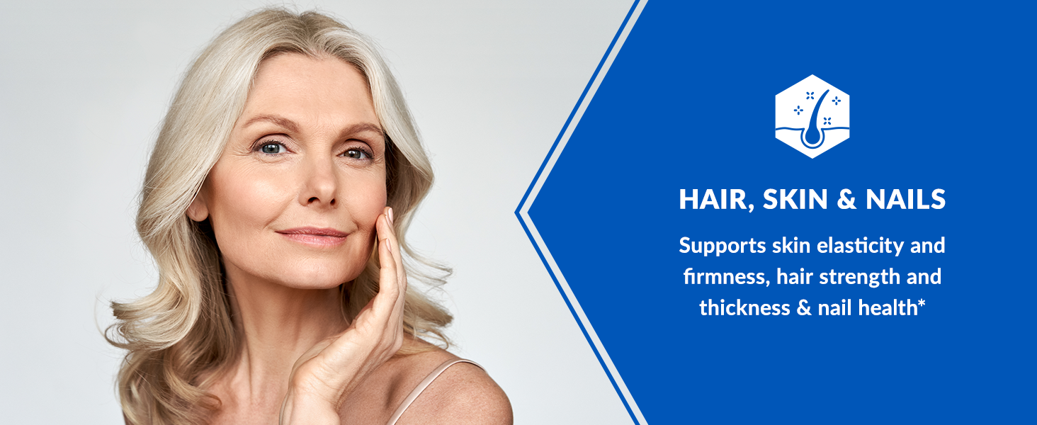 Support skin elasticity and firmness, hair strength and thickness, as well as nail health