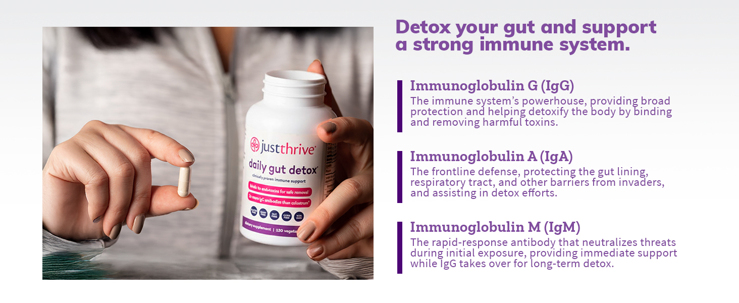 Just Thrive Daily Gut Detox support immune system increase antibodies anti-inflammatory supplement