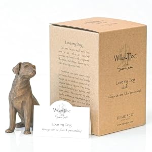 Willow Tree Love my Dog figure with packaging and enclosure card.
