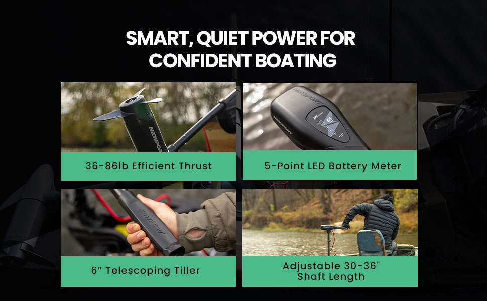 Newport, the way forward is electric, nv series, electric trolling motors
