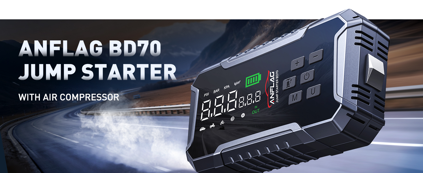 jump starter with air compressor 7000A portable