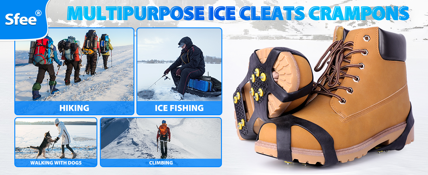 Sfee Ice Cleats for Boots Shoes