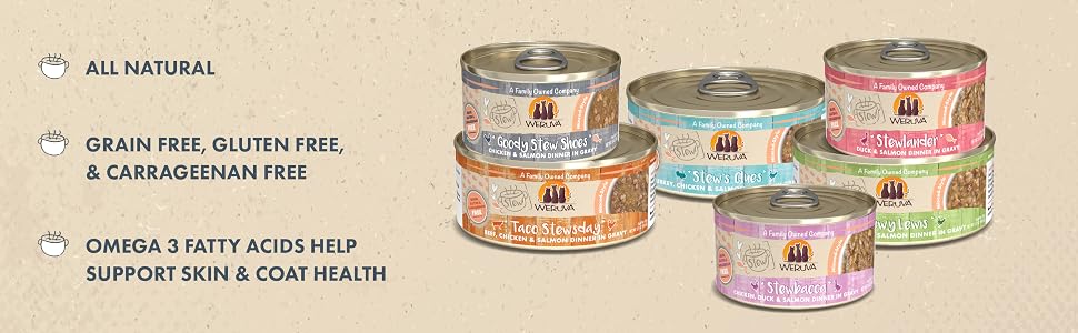 All Natural, Grain Free, Gluten Free, Carageenan Free, with Omega Three Fatty Acids