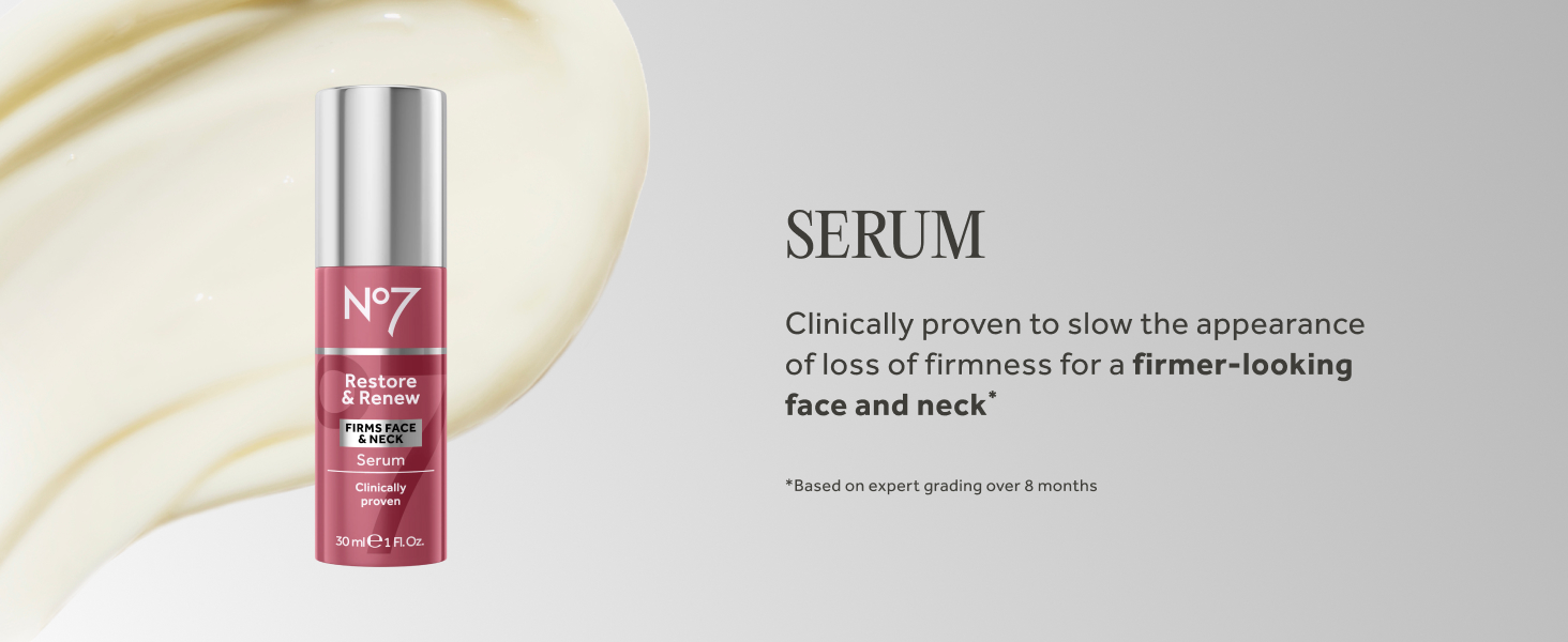 No7 Restore &amp;amp; Renew Multi-Action Face &amp;amp; Neck Serum Anti Aging Serum for Deep Wrinkle Repair