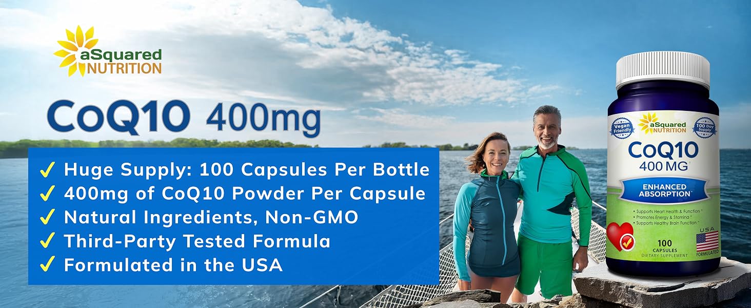 CoQ10 400mg 200 capsules 100 capsules 200mg mg mcg 600mg 100mg Coenzyme Q10