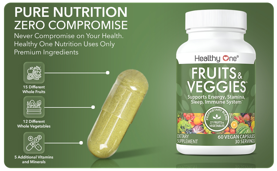Healthy One Nutrition Fruits &amp; Veggies - Pure Nutrition Zero Compromise