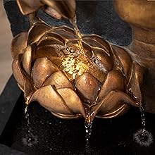 Buddha fountain, meditating Buddha fountain, Zen fountain, Buddha fountain with LED lights