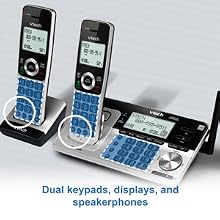 Dual keypads, displays and speakerphones