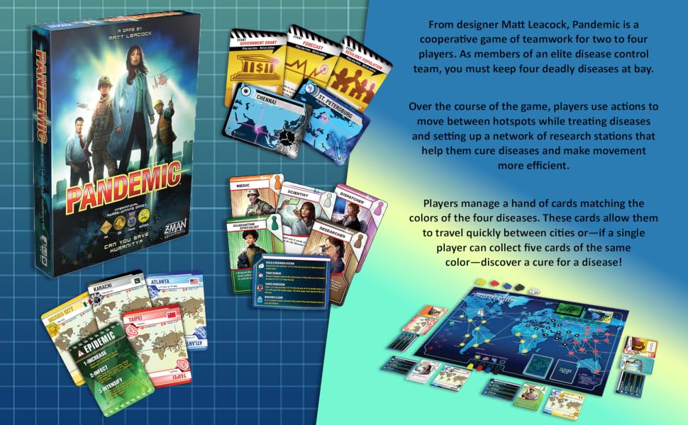 pandemic board game for kids and adults science medical themed strategy game for family game night