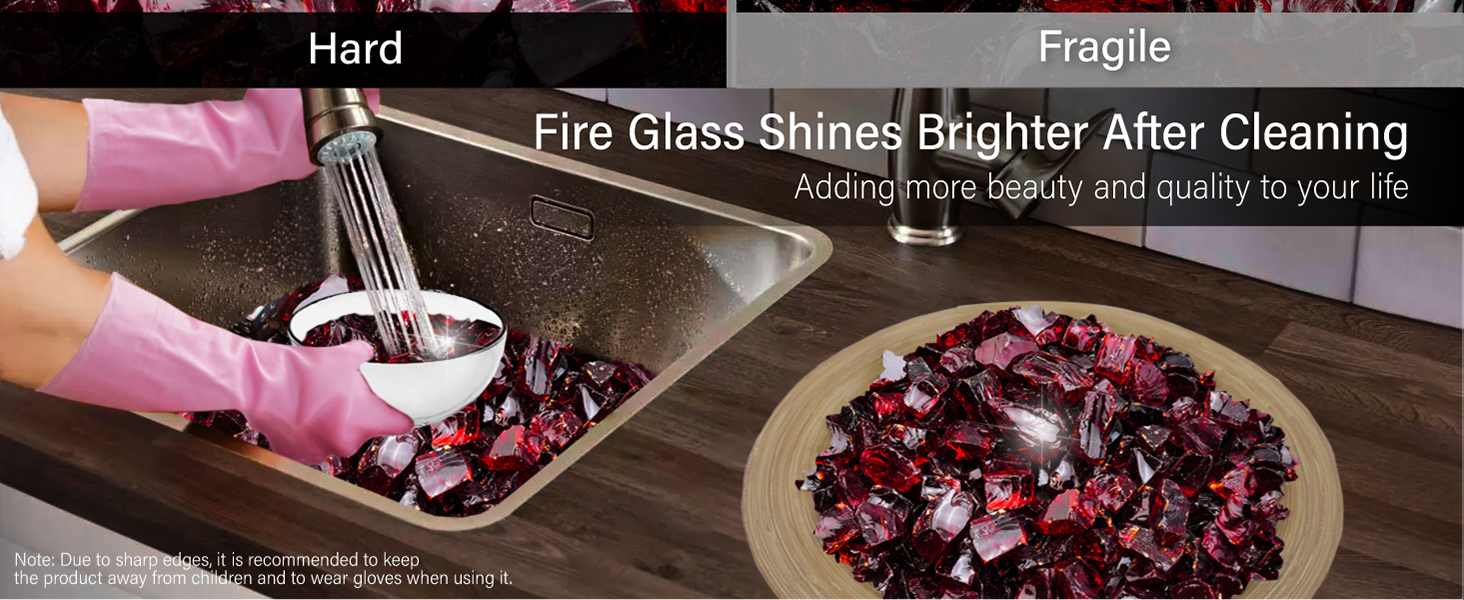 Red fire glass