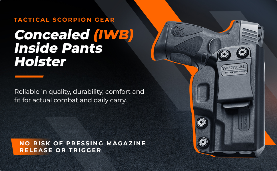 Tactical scorpion gear inside waist band polymer holster