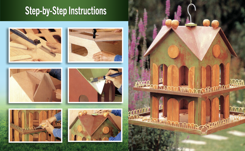The process for making a Folk Art Feeder House, text, Step-by-Step Instructions