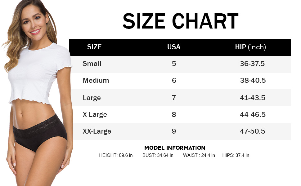 PANTIES SIZE CHART