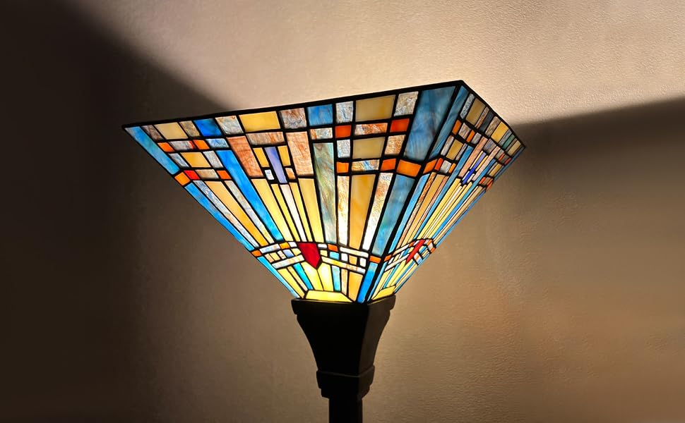 tiffany lamp stained glass floor lamp torchiere light torch light stand up lights