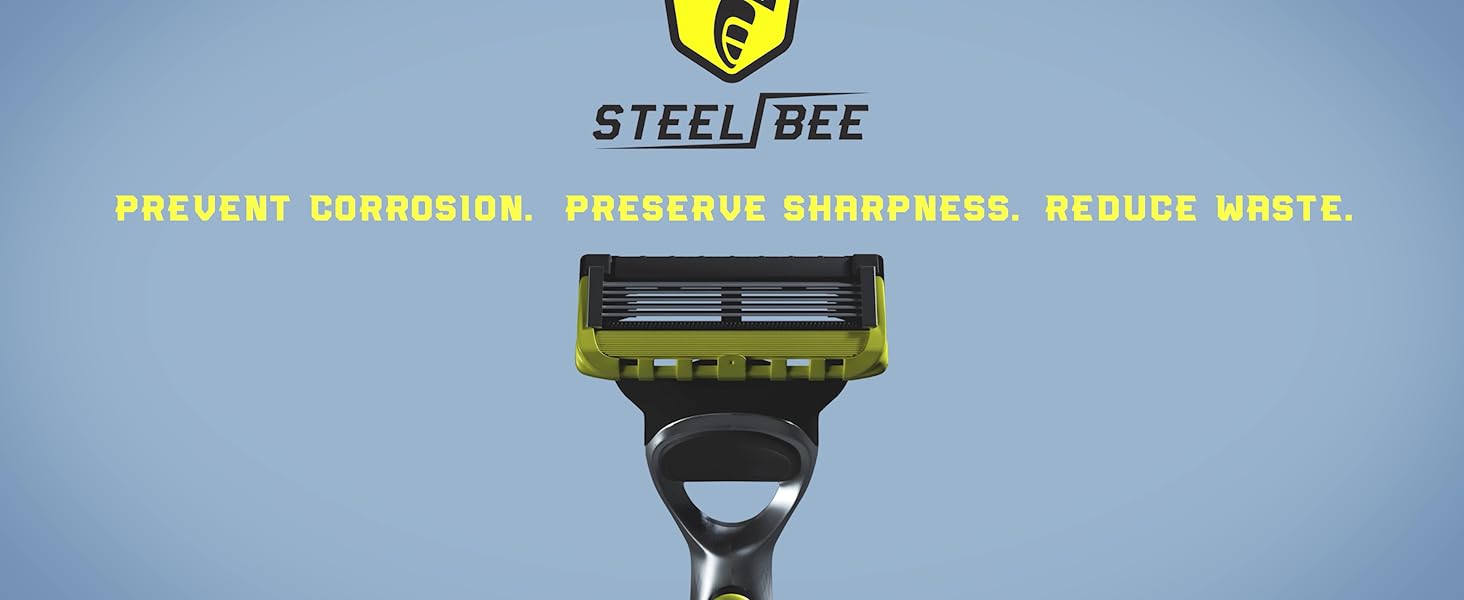 SteelBee Razor saver cover prevents rust and corrosion and extends blade life for disposable razors