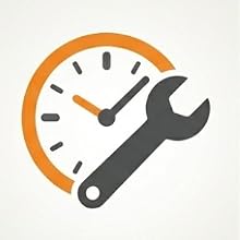 wrench with a clock to the left of it overlaying