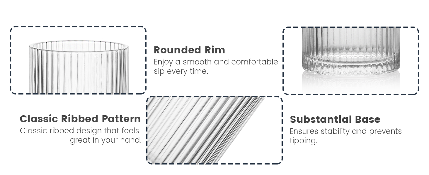 Ribbed Glass Tumblers