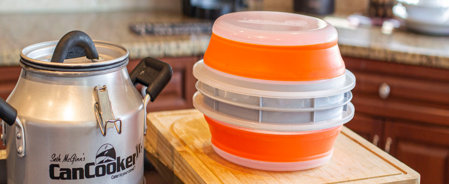 Collapsible batter bowl ready to use.