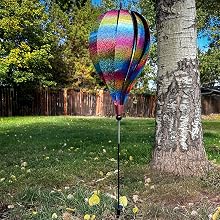 Rainbow Whirl Hot Air Balloon Ground Spinner