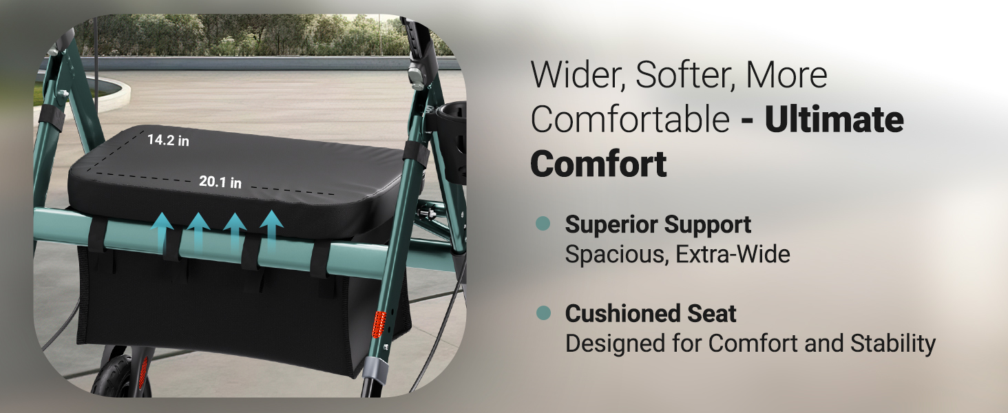 extra wide walker with seat