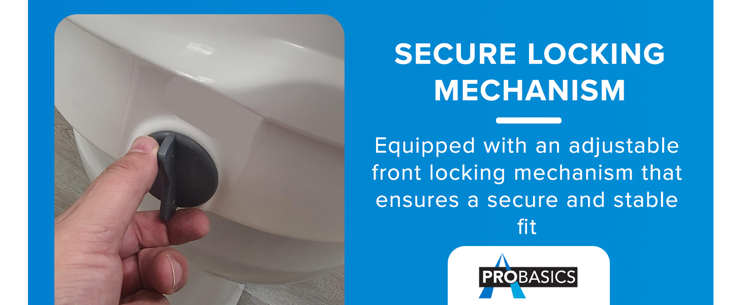 Raised Toilet Seat with Safety Lock 4.5 Inches